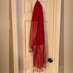 Beautiful red with gold detail scarf